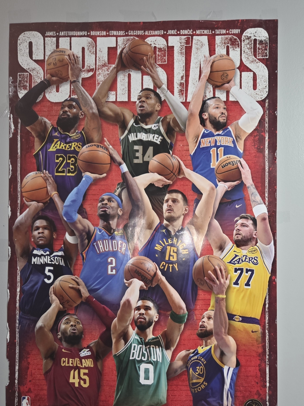 NBA Superstars  Wall Art Poster - Red
